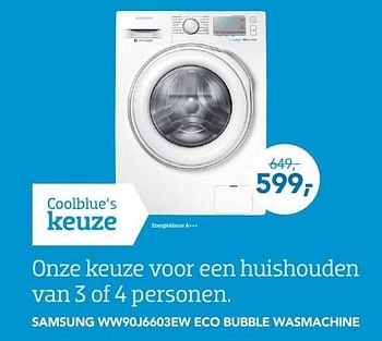 Aanbiedingen Samsung ww90j6603ew eco bubble wasmachine - Samsung - Geldig van 01/10/2016 tot 31/10/2016 bij Coolblue