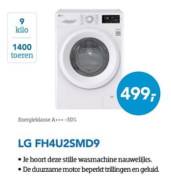 Aanbiedingen Lg wasmachines fh4u2smd9 - LG - Geldig van 01/10/2016 tot 31/10/2016 bij Coolblue