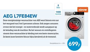 Aanbiedingen Aeg wasmachines l7fe84ew - AEG - Geldig van 01/10/2016 tot 31/10/2016 bij Coolblue
