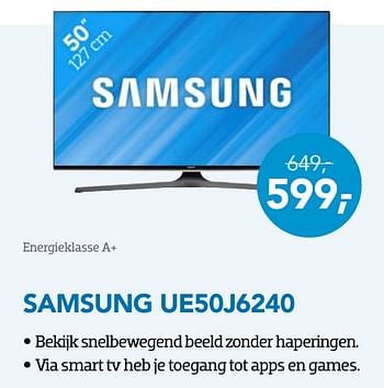Aanbiedingen Samsung televisies ue50j6240 - Samsung - Geldig van 01/10/2016 tot 31/10/2016 bij Coolblue