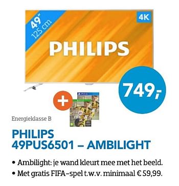 Aanbiedingen Philips televisies 49pus6501 ambilight - Philips - Geldig van 01/10/2016 tot 31/10/2016 bij Coolblue