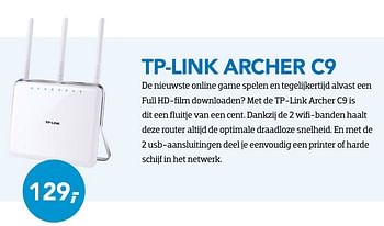 Aanbiedingen Tp-link routers archer c9 - TP-LINK - Geldig van 01/10/2016 tot 31/10/2016 bij Coolblue