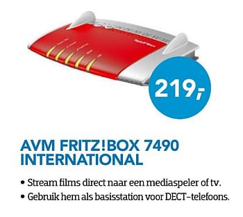 Aanbiedingen Avm routers fritz!box 7490 international - AVM - Geldig van 01/10/2016 tot 31/10/2016 bij Coolblue