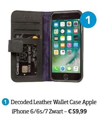 Aanbiedingen Decoded leather wallet case apple iphone 6-6s-7 zwart - Decoded - Geldig van 01/10/2016 tot 31/10/2016 bij Coolblue