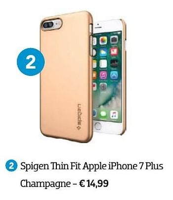Aanbiedingen Spigen thin fit apple iphone 7 plus champagne - Spigen - Geldig van 01/10/2016 tot 31/10/2016 bij Coolblue