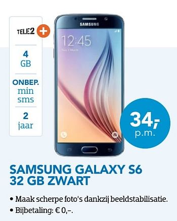 Aanbiedingen Samsung galaxy s6 32 gb zwart - Samsung - Geldig van 01/10/2016 tot 31/10/2016 bij Coolblue