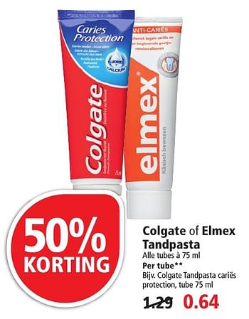 Aanbiedingen Colgate tandpasta cariës protection - Colgate - Geldig van 02/10/2016 tot 08/10/2016 bij Plus