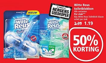 Aanbiedingen Witte reus toiletblok blauw actief - Witte reus - Geldig van 02/10/2016 tot 08/10/2016 bij Plus