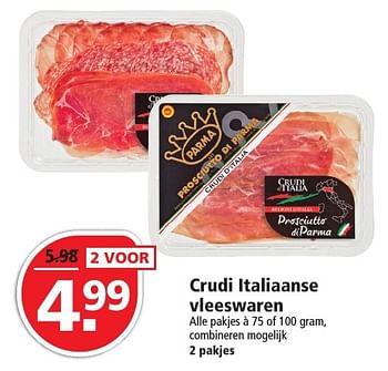 Aanbiedingen Crudi italiaanse vleeswaren - Huismerk - Plus - Geldig van 02/10/2016 tot 08/10/2016 bij Plus