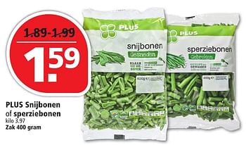 Aanbiedingen Plus snijbonen of sperziebonen - Huismerk - Plus - Geldig van 02/10/2016 tot 08/10/2016 bij Plus