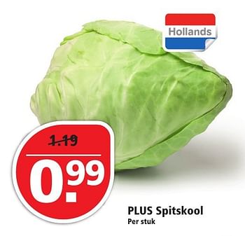 Aanbiedingen Plus spitskool - Huismerk - Plus - Geldig van 02/10/2016 tot 08/10/2016 bij Plus