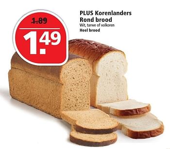 Aanbiedingen Plus korenlanders rond brood - Huismerk - Plus - Geldig van 02/10/2016 tot 08/10/2016 bij Plus