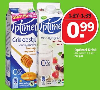 Aanbiedingen Optimel drink - Campina - Geldig van 02/10/2016 tot 08/10/2016 bij Plus