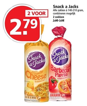 Aanbiedingen Snack a jacks - Snack a Jacks - Geldig van 02/10/2016 tot 08/10/2016 bij Plus