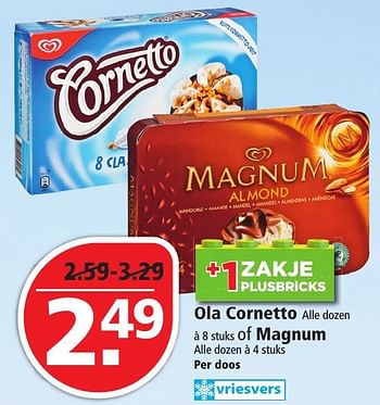 Aanbiedingen Ola cornetto of magnum - Ola - Geldig van 02/10/2016 tot 08/10/2016 bij Plus