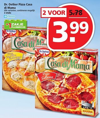 Aanbiedingen Dr. oetker pizza casa di mama - Dr. Oetker - Geldig van 02/10/2016 tot 08/10/2016 bij Plus