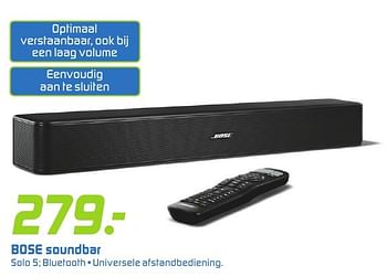 Aanbiedingen Bose soundbar solo 5 - Bose - Geldig van 26/09/2016 tot 09/10/2016 bij BCC