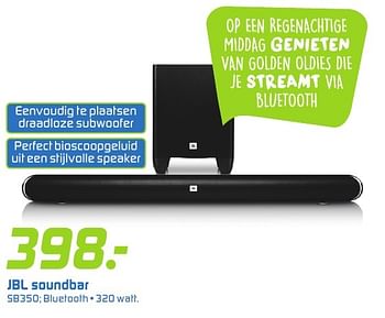 Aanbiedingen Jbl soundbar sb350 - JBL - Geldig van 26/09/2016 tot 09/10/2016 bij BCC