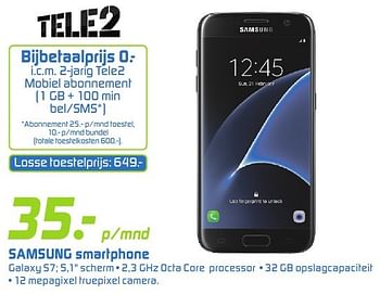 Aanbiedingen Samsung smartphone galaxy s7 - Samsung - Geldig van 26/09/2016 tot 09/10/2016 bij BCC