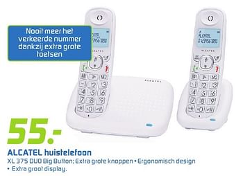 Aanbiedingen Alcatel huistelefoon xl 375 duo big button - Alcatel - Geldig van 26/09/2016 tot 09/10/2016 bij BCC