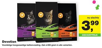 Aanbiedingen Devotion voordelige hoogwaardige kattenvoeding - Devotion - Geldig van 26/09/2016 tot 09/10/2016 bij Jumper
