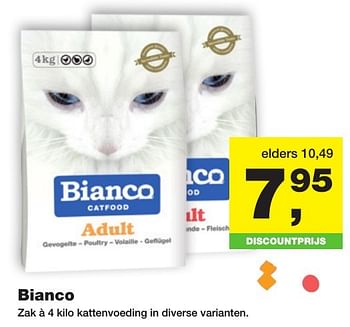 Aanbiedingen Bianco kattenvoeding in diverse varianten. - Bianco - Geldig van 26/09/2016 tot 09/10/2016 bij Jumper