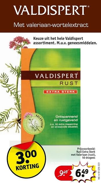 Aanbiedingen Rust extra sterk met valeriaan (rust) - Valdispert - Geldig van 27/09/2016 tot 09/10/2016 bij Kruidvat