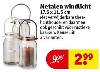 Aanbiedingen Metalen windlicht - Huismerk - Kruidvat - Geldig van 27/09/2016 tot 09/10/2016 bij Kruidvat
