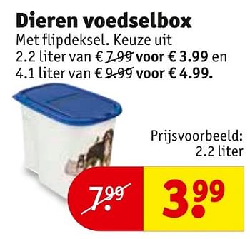 Aanbiedingen Dieren voedselbox - Huismerk - Kruidvat - Geldig van 27/09/2016 tot 09/10/2016 bij Kruidvat