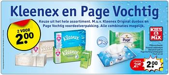 Aanbiedingen Kleenex zakdoekjes balsam 8-pak en page vochtig toiletpapier fresh - Kleenex - Geldig van 27/09/2016 tot 09/10/2016 bij Kruidvat