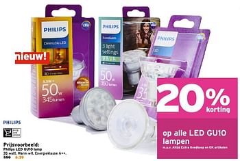 Aanbiedingen Philips led gu10 lamp - Philips - Geldig van 03/10/2016 tot 09/10/2016 bij Gamma