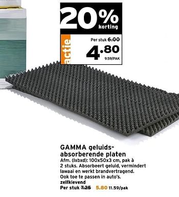 Aanbiedingen Gamma geluidsabsorberende platen - Huismerk - Gamma - Geldig van 03/10/2016 tot 09/10/2016 bij Gamma