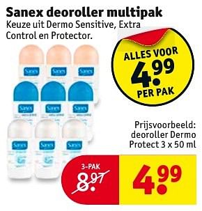 Aanbiedingen Deoroller dermo protect - Sanex - Geldig van 04/10/2016 tot 09/10/2016 bij Kruidvat
