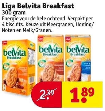 Aanbiedingen Liga belvita breakfast - Liga - Geldig van 04/10/2016 tot 09/10/2016 bij Kruidvat