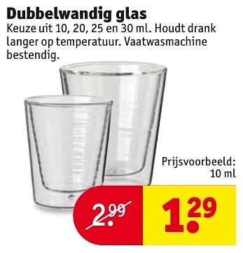 Aanbiedingen Dubbelwandig glas - Huismerk - Kruidvat - Geldig van 04/10/2016 tot 09/10/2016 bij Kruidvat