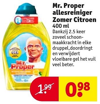 Aanbiedingen Mr. proper allesreiniger zomer citroen - Mr. Proper - Geldig van 04/10/2016 tot 09/10/2016 bij Kruidvat