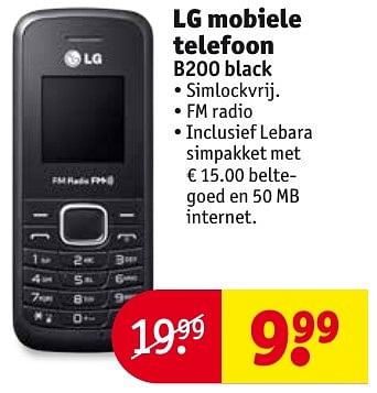 Aanbiedingen Lg mobiele telefoon b200 black - LG - Geldig van 04/10/2016 tot 09/10/2016 bij Kruidvat