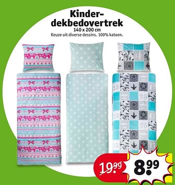 Aanbiedingen Kinderdekbedovertrek - Huismerk - Kruidvat - Geldig van 04/10/2016 tot 09/10/2016 bij Kruidvat