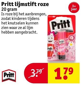 Aanbiedingen Pritt lijmstift roze - Pritt - Geldig van 04/10/2016 tot 09/10/2016 bij Kruidvat