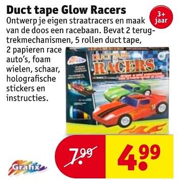 Aanbiedingen Duct tape glow racers - Grafix - Geldig van 04/10/2016 tot 09/10/2016 bij Kruidvat