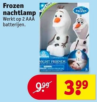 Aanbiedingen Frozen nachtlamp - Disney  Frozen - Geldig van 04/10/2016 tot 09/10/2016 bij Kruidvat