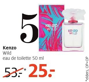 Aanbiedingen Kenzo wild eau de toilette 50 ml - Kenzo - Geldig van 26/09/2016 tot 09/10/2016 bij Etos