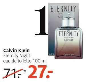 Aanbiedingen Calvin klein eternity night eau de toilette 100 ml - Calvin Klein - Geldig van 26/09/2016 tot 09/10/2016 bij Etos
