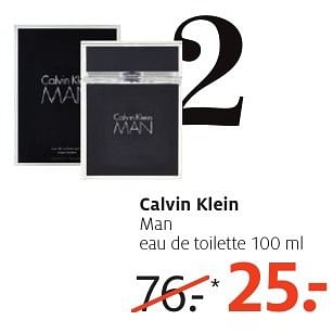 Aanbiedingen Calvin klein man eau de toilette 100 ml - Calvin Klein - Geldig van 26/09/2016 tot 09/10/2016 bij Etos