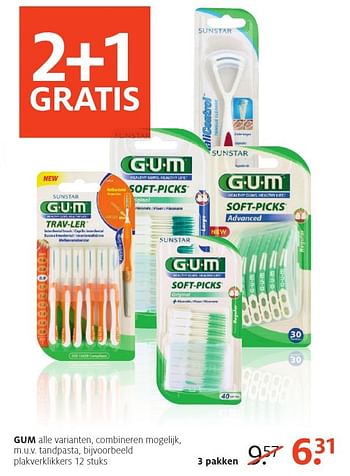 Aanbiedingen Gum tandpasta, plakverklikkers - GUM - Geldig van 26/09/2016 tot 09/10/2016 bij Etos