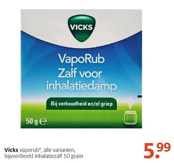 Aanbiedingen Vicks vaporub - Vicks - Geldig van 26/09/2016 tot 09/10/2016 bij Etos