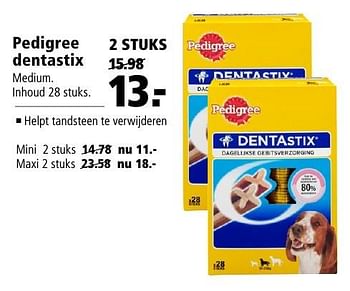 Aanbiedingen Pedigree dentastix - Pedigree - Geldig van 26/09/2016 tot 09/10/2016 bij Welkoop