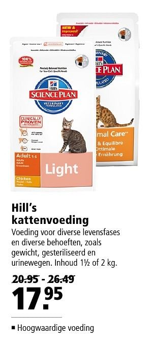 Aanbiedingen Hill`s kattenvoeding - Hill's - Geldig van 26/09/2016 tot 09/10/2016 bij Welkoop