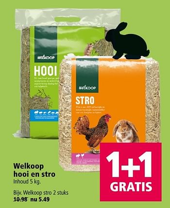Aanbiedingen Welkoop hooi en stro - Huismerk - Welkoop - Geldig van 26/09/2016 tot 09/10/2016 bij Welkoop