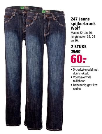 Aanbiedingen 247 jeans spijkerbroek wolf - Wolf - Geldig van 26/09/2016 tot 09/10/2016 bij Welkoop